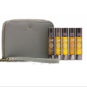 Saje Natural Wellness Pocket Farmacy Leather Wallet Essential Oil Blend 10ml Set